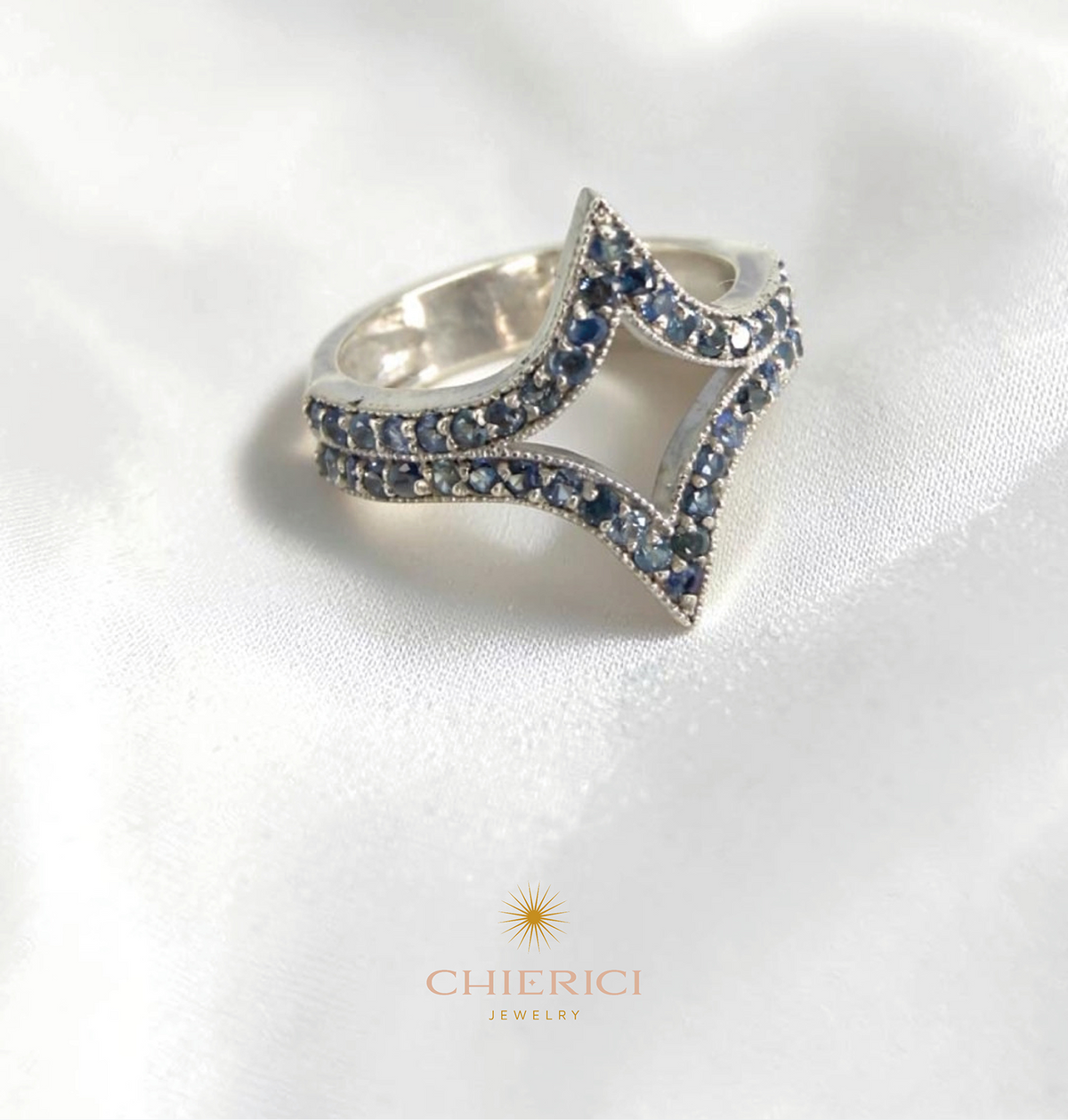 Dash Ring with Blue Sapphires