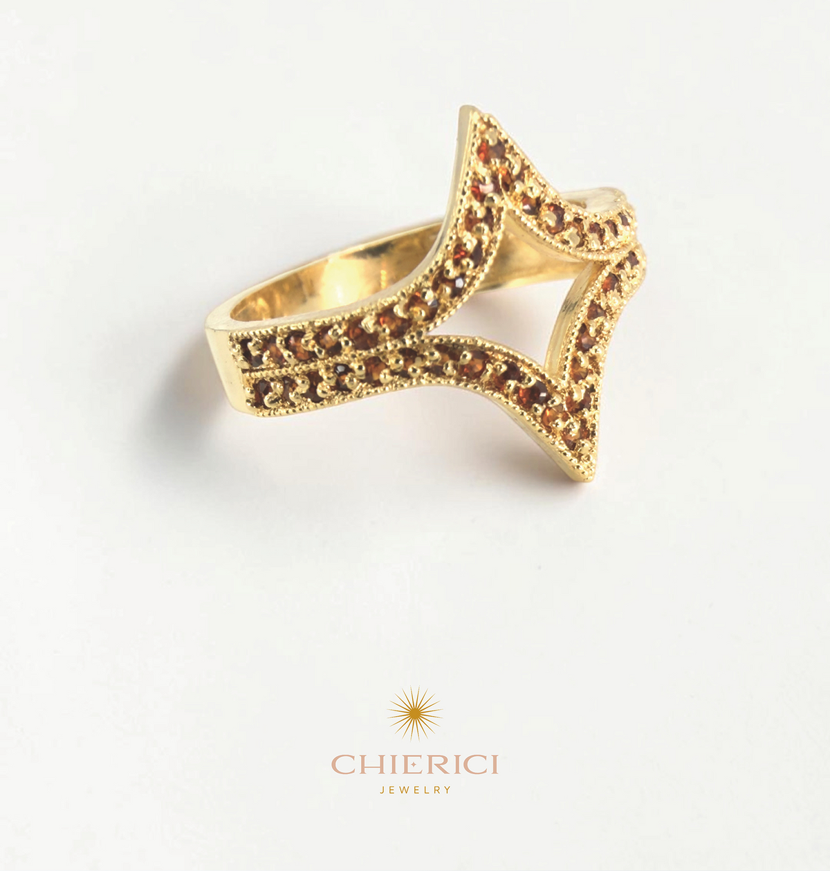 Dot Garnet Ring