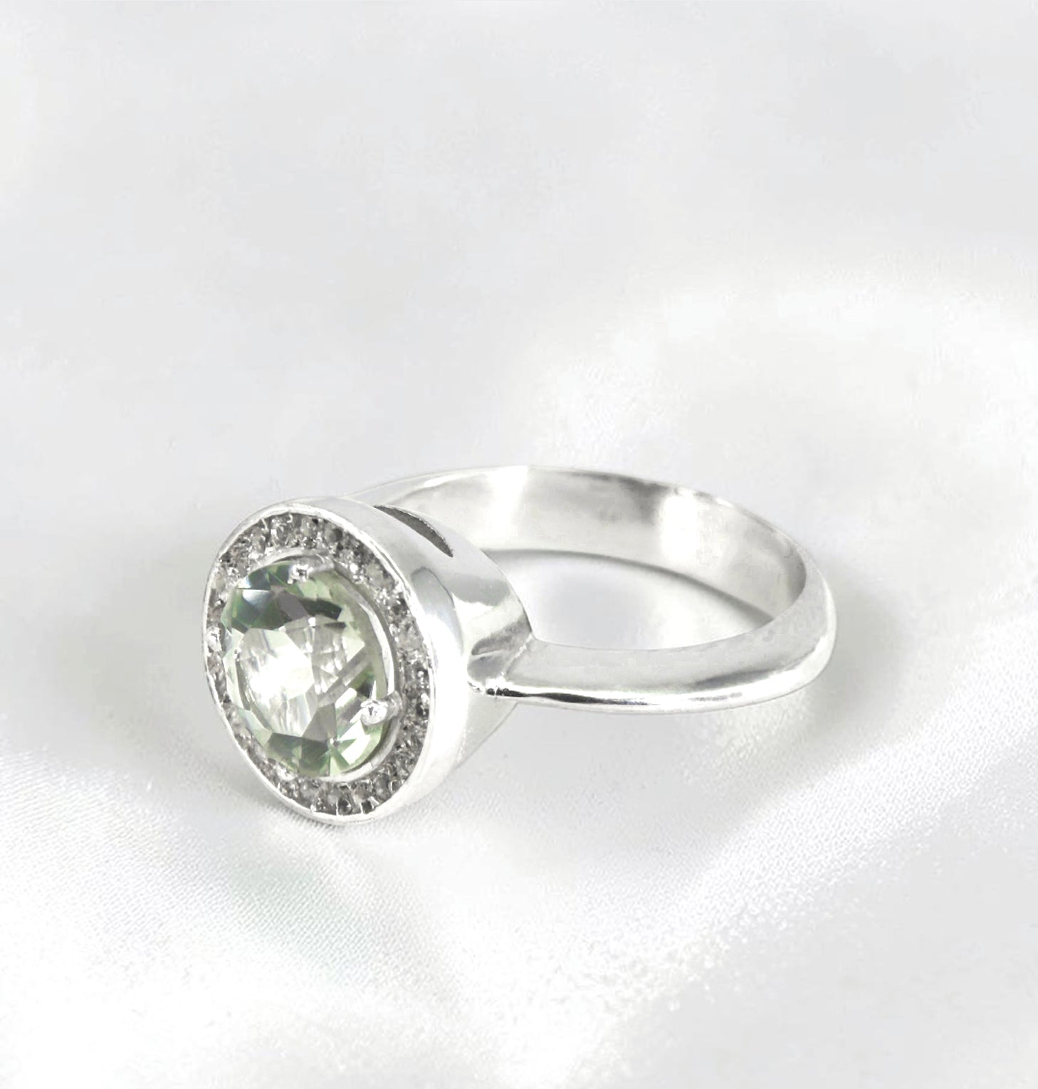 Unna Nura Prasiolite Solitaire Ring