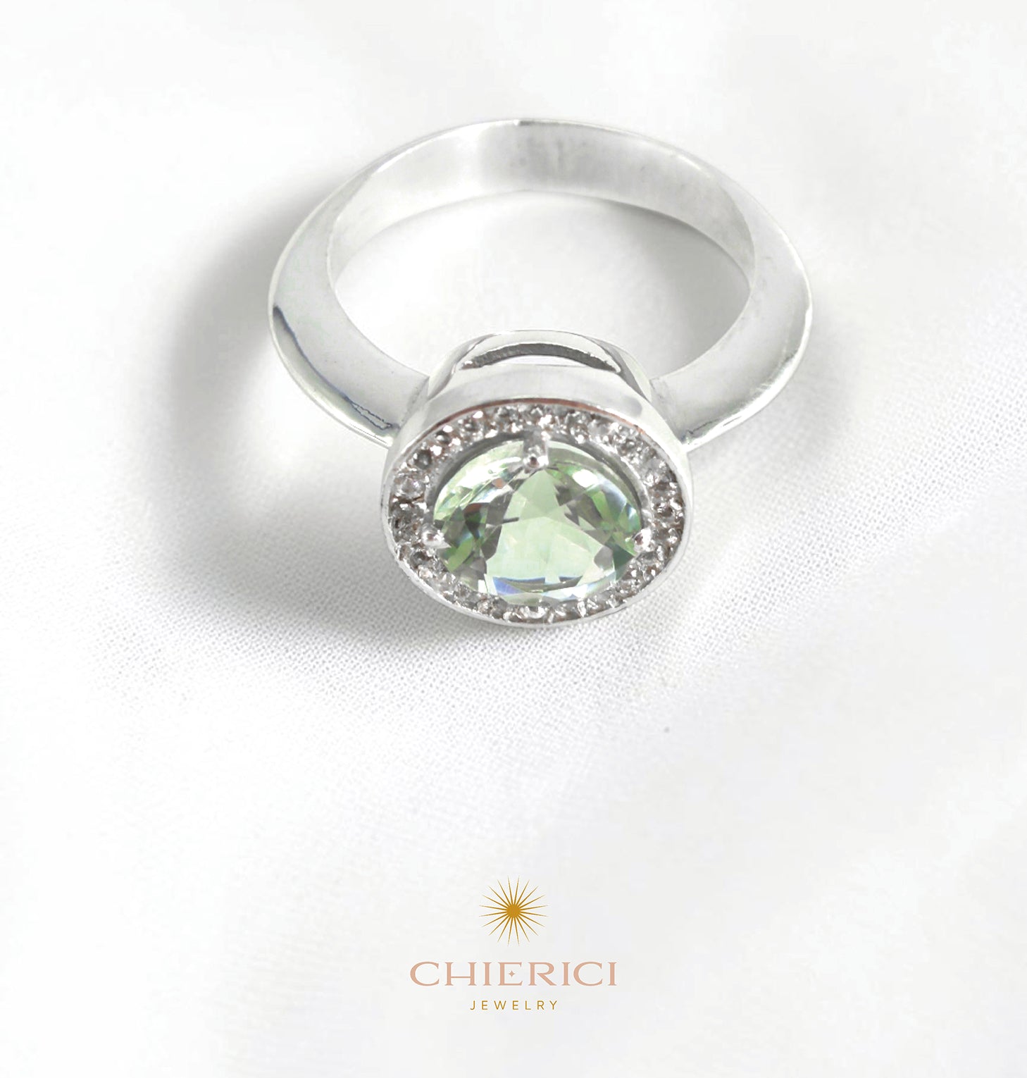 Unna Nura Prasiolite Solitaire Ring